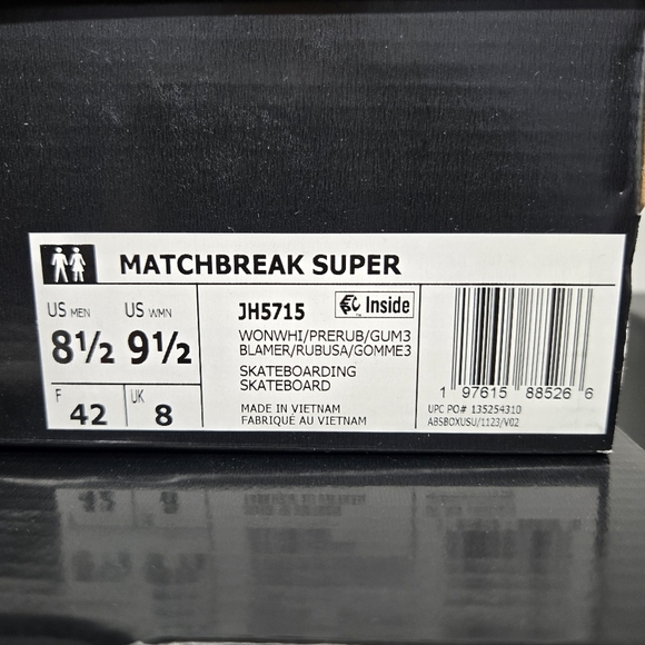 adidas Matchbreak Super Wonder White Preloved Ruby Gum Men\'s Shoes Size 8.5 New